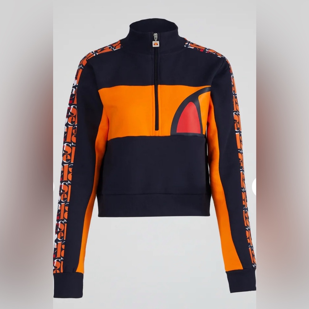 Ellesse Black and Orange Half-Zip Jacket